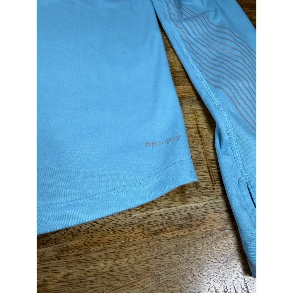 Nike Dri-FIT Running 1/4 Zip Pullover Top Blue Reflective Women's XS